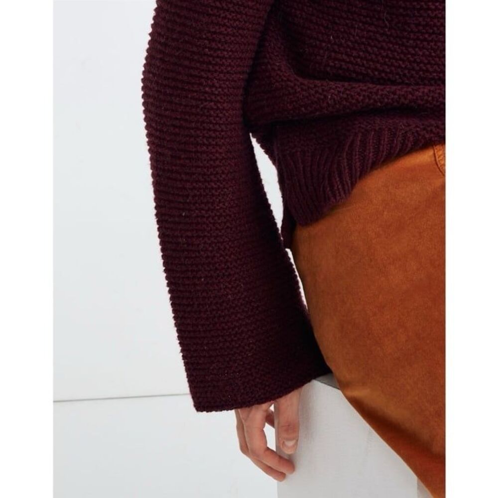 Madewell Wide-Sleeve Pullover Sweater in Hthr Maroon Size XS - Picture 4 of 9